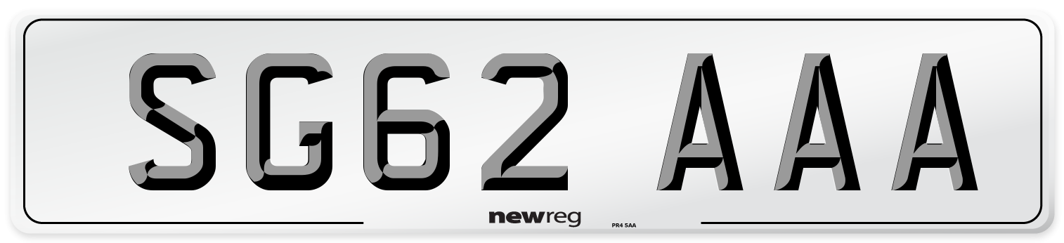 SG62 AAA Number Plate from New Reg